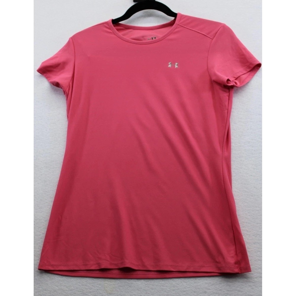 Under Armour UA HeatGear Women's Pink Athletic T-Shirt Small Short Sleeve